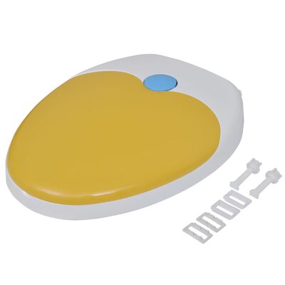 vidaXL toiletsæder med soft-close-låg 2 stk. plastik hvid og gul