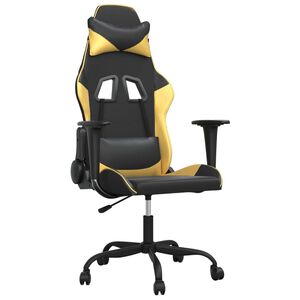 vidaXL gamingstol kunstl&aelig;der sort guldfarvet