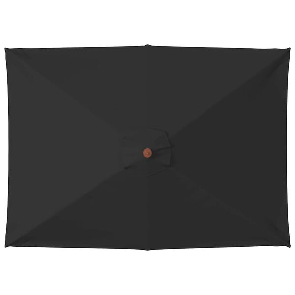 vidaXL haveparasol 150x200 cm træstang sort
