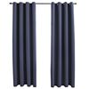 vidaXL m&oslash;rkl&aelig;gningsgardiner 2 stk. metalringe 140 x 245 cm antracitgr&aring;