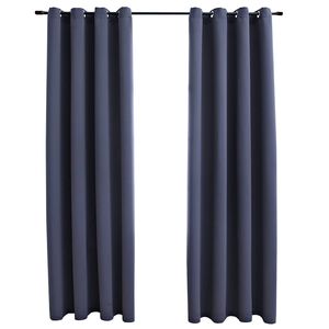 vidaXL m&oslash;rkl&aelig;gningsgardiner 2 stk. metalringe 140 x 245 cm antracitgr&aring;