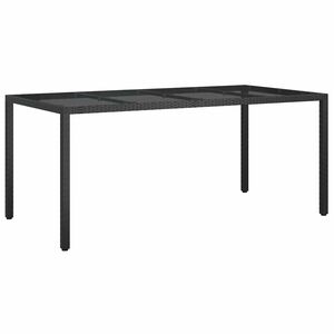 vidaXL Havem&oslash;bel Bord Sort 190 x 90 x 75 cm polyrattan