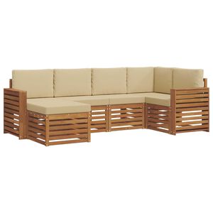 vidaXL Sektionalsofa s&aelig;t med pude 6 pcs Naturlig og Beige