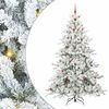 vidaXL Kunstigt Hinged Juletr&aelig; med 300 LED'er Hvid 240 cm PVC og St&aring;l