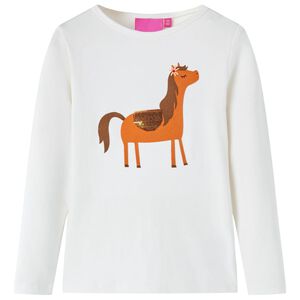 Lang&aelig;rmet T-shirt til b&oslash;rn str. 104 ecrufarvet