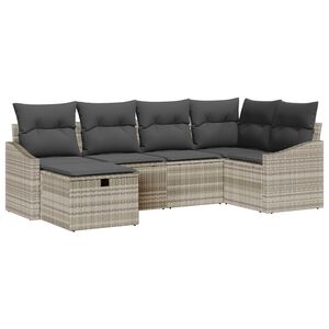 vidaXL Sofa S&aelig;t med pude 6 pcs polyrattan