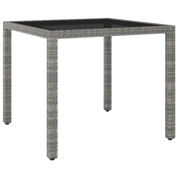 vidaXL havebord 90x90x75 cm polyrattan grå