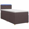 vidaXL Boxmadras med topmadras M&oslash;rk Brun 90 x 190 cm Stof