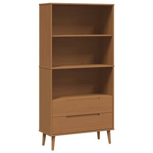 vidaXL Bogreol MOLDE 85 x 35 x 170,5 cm Massivt fyrretr&aelig; Karamel