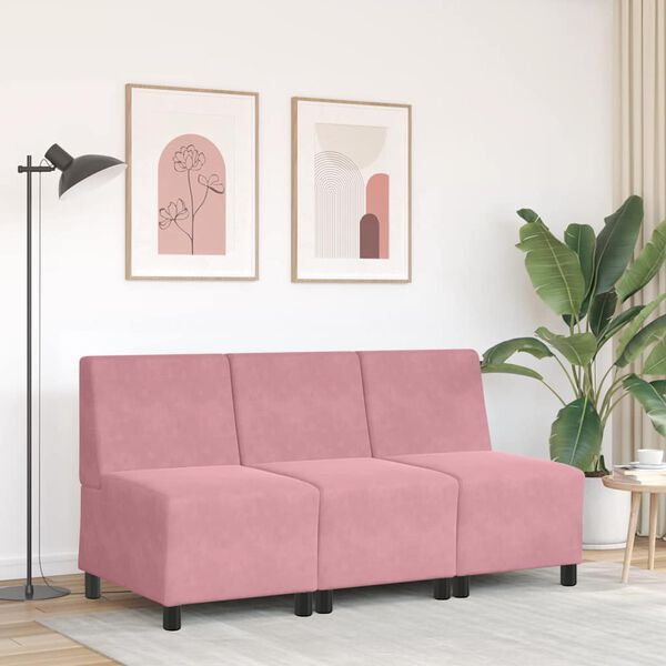 vidaXL modul&aelig;r sofa uden arml&aelig;n lyser&oslash;d 55 cm fl&oslash;jl