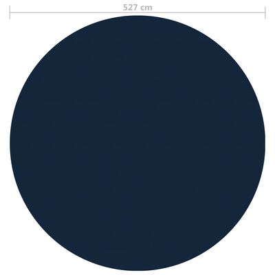 vidaXL flydende solopvarmet poolovertræk 527 cm PE sort og blå