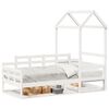 vidaXL daybed med tag 80x200 cm massivt fyrretr&aelig; hvid