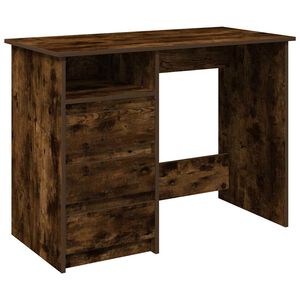 vidaXL skrivebord 102x50x75 cm konstrueret tr&aelig; r&oslash;get egetr&aelig;sfarve