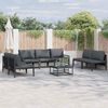 vidaXL Havesofa Sæt med pude 7 pcs Sort Stål