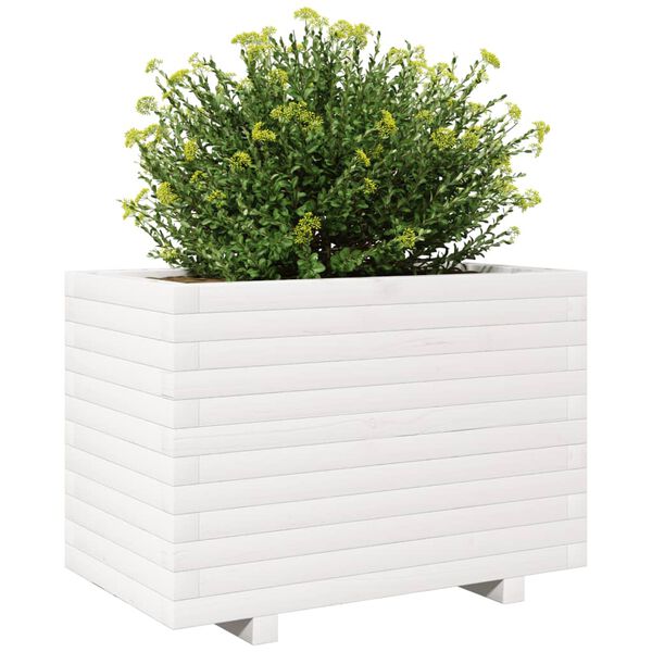 vidaXL plantekasse 70x40x49,5 cm massivt fyrretræ hvid