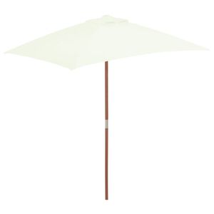 vidaXL parasol 150x200 cm træstang sandfarvet