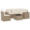 vidaXL sofas&aelig;t til haven 6 dele med hynder polyrattan beige