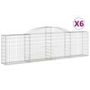 vidaXL buede gabionkurve 6 stk. 300x30x80/100 cm galvaniseret jern