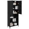vidaXL Highboard Sort eg 69,5 x 34 x 180 cm Konstrueret tr&aelig;