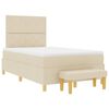 vidaXL Box spring seng med madras Creme 120 x 200 cm Stof