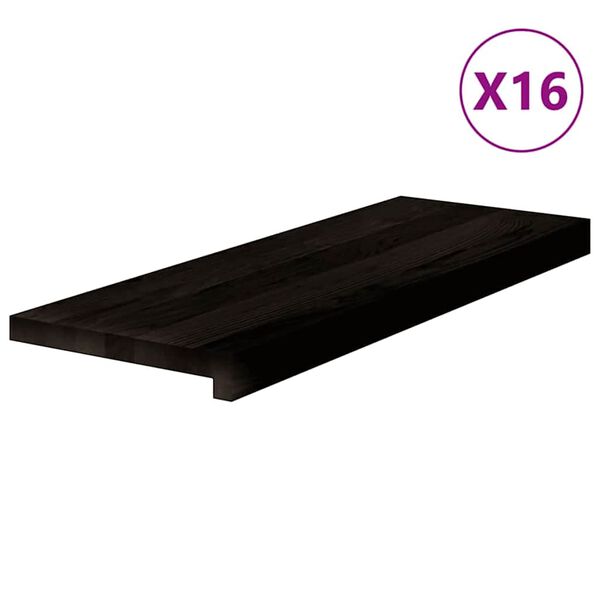 vidaXL trappem&aring;tter 16 stk. m&oslash;rkebrun 70x25x2 cm massivt egetr&aelig;