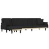 vidaXL L-formet sovesofa 271x140x70 cm velour sort