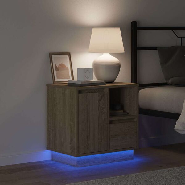 vidaXL Natskab med skuffe Sonoma eg 50 x 34,5 x 50 cm. Konstrueret tr&aelig;