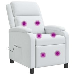 vidaXL Massage L&aelig;nestol Hvid Stof