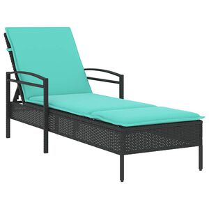 vidaXL liggestol med hynde sort 63x200x81 cm polyrattan (kun USA)