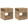 vidaXL Endebord 2 pcs Artisan Egetr&aelig; 40,5 x 40 x 45 cm Konstrueret tr&aelig;