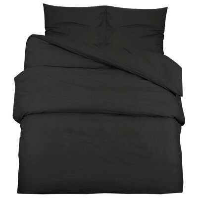 vidaXL sengetøj 220x240 cm let mikrofiberstof sort
