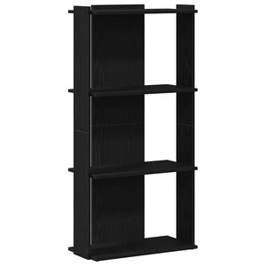 vidaXL bogreol med 3 hylder 60x30x120 cm konstrueret tr&aelig; sort