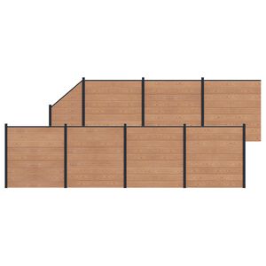 vidaXL Hegnspanel 8 pcs WPC og Aluminium Brun