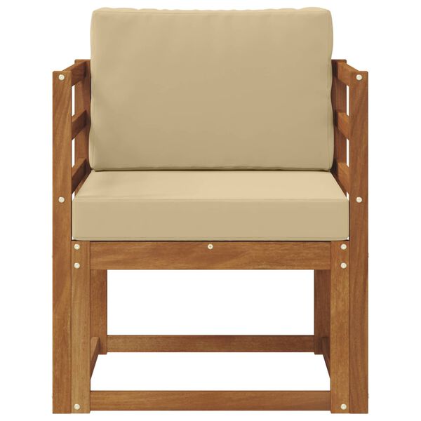 vidaXL Udend&oslash;rs sofa Soli Akacietr&aelig; og polyester Naturfarvet