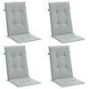 vidaXL stolehynder med h&oslash;j ryg 4 stk. 120x50x4 cm stof lysegr&aring;