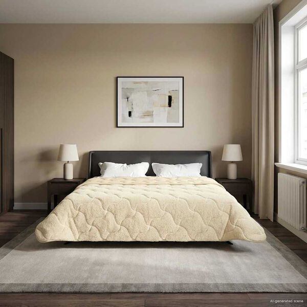 vidaXL Sommer dyne Creme 220 x 240 cm Mikrofiber og Teddy fleece