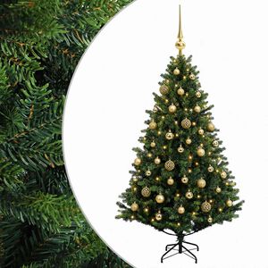 vidaXL Kunstig juletr&aelig; med kugler 120 cm 150 LED'er Varm hvid