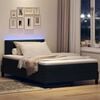 vidaXL Box spring seng med madras med LED Sort 120 x 190 cm Stof