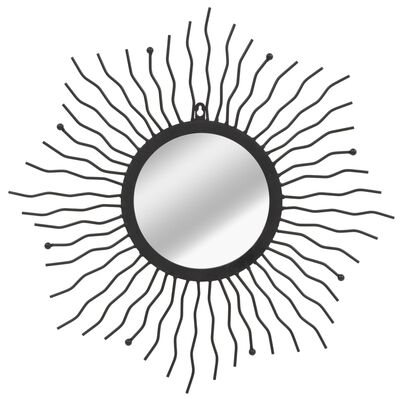 vidaXL vægspejl sunburst 60 cm sort
