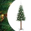 vidaXL Slankt Juletr&aelig; Gr&oslash;n 150 cm PVC og Massiv Fyrretr&aelig;