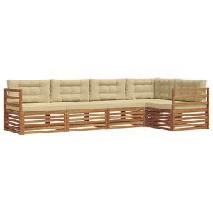 vidaXL Udend&oslash;rs sofagruppe med pude 5 pcs Naturlig og Beige