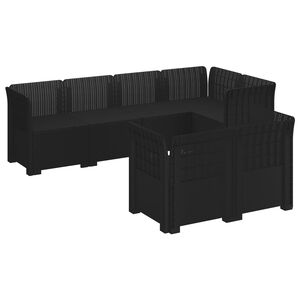 vidaXL 7-personers have-sofa i rattanlook PP Antracit