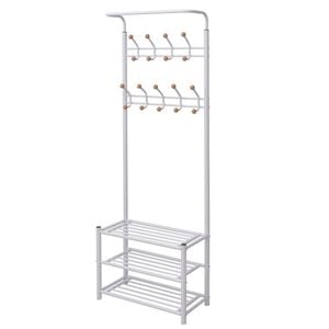 vidaXL knager&aelig;kke med skoopbevaring 68x32x182,5 cm hvid