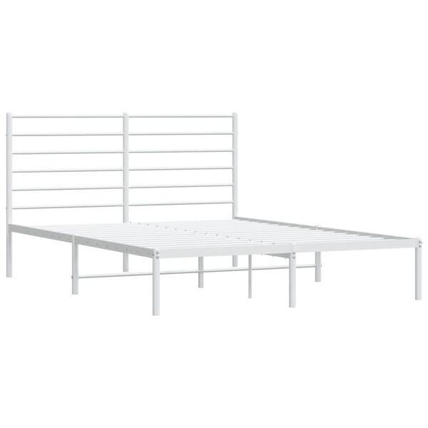 vidaXL sengeramme med sengegavl 120x190 cm metal hvid