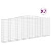 vidaXL buede gabionkurve 7 stk. 400x30x140/160 cm galvaniseret jern