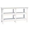 vidaXL arbejdsbord 142,5x50x80 cm massivt fyrretr&aelig; hvid