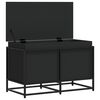 vidaXL opbevaringsboks med l&aring;g 80x40x51,5 cm konstrueret tr&aelig; sort