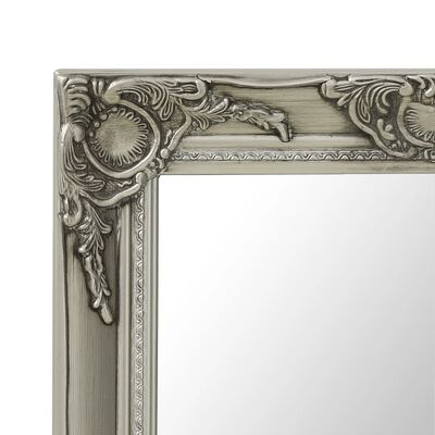 vidaXL vægspejl barokstil 60x80 cm sølvfarvet