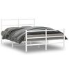 vidaXL sengeramme med sengegavl og fodg&aelig;rde 135x190 cm metal hvid