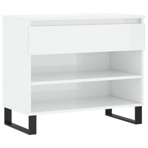 vidaXL skoreol 70x36x60 cm konstrueret tr&aelig; hvid h&oslash;jglans